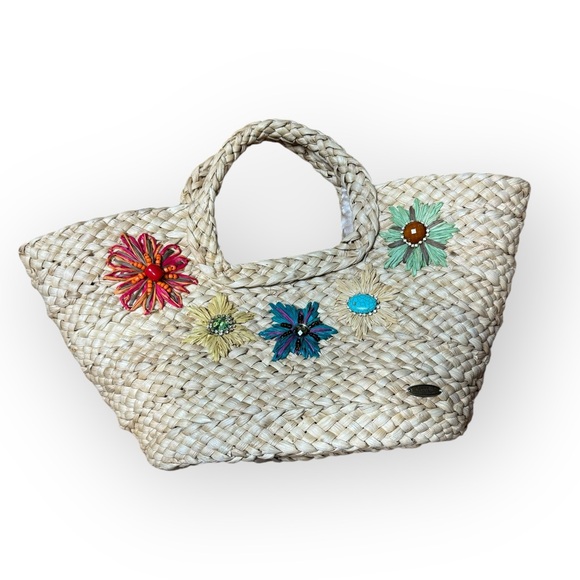 Floral Medium Cornhusk Cappelli Straworld Bag - Picture 9 of 9